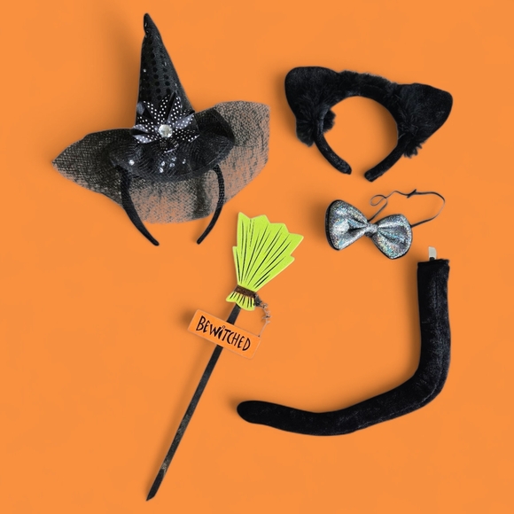 Black Cat Witch Costume Set for Kids - Picture 1 of 4